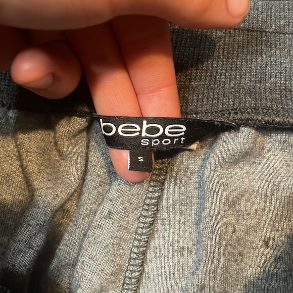 Bebe Sport Woman’s Gray Y2K Bling Logo Joggers Size Small - Picture 2 of 7